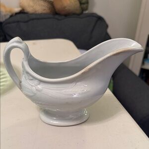 Antique ironstone White Ceramic Gravy Boat made in England
